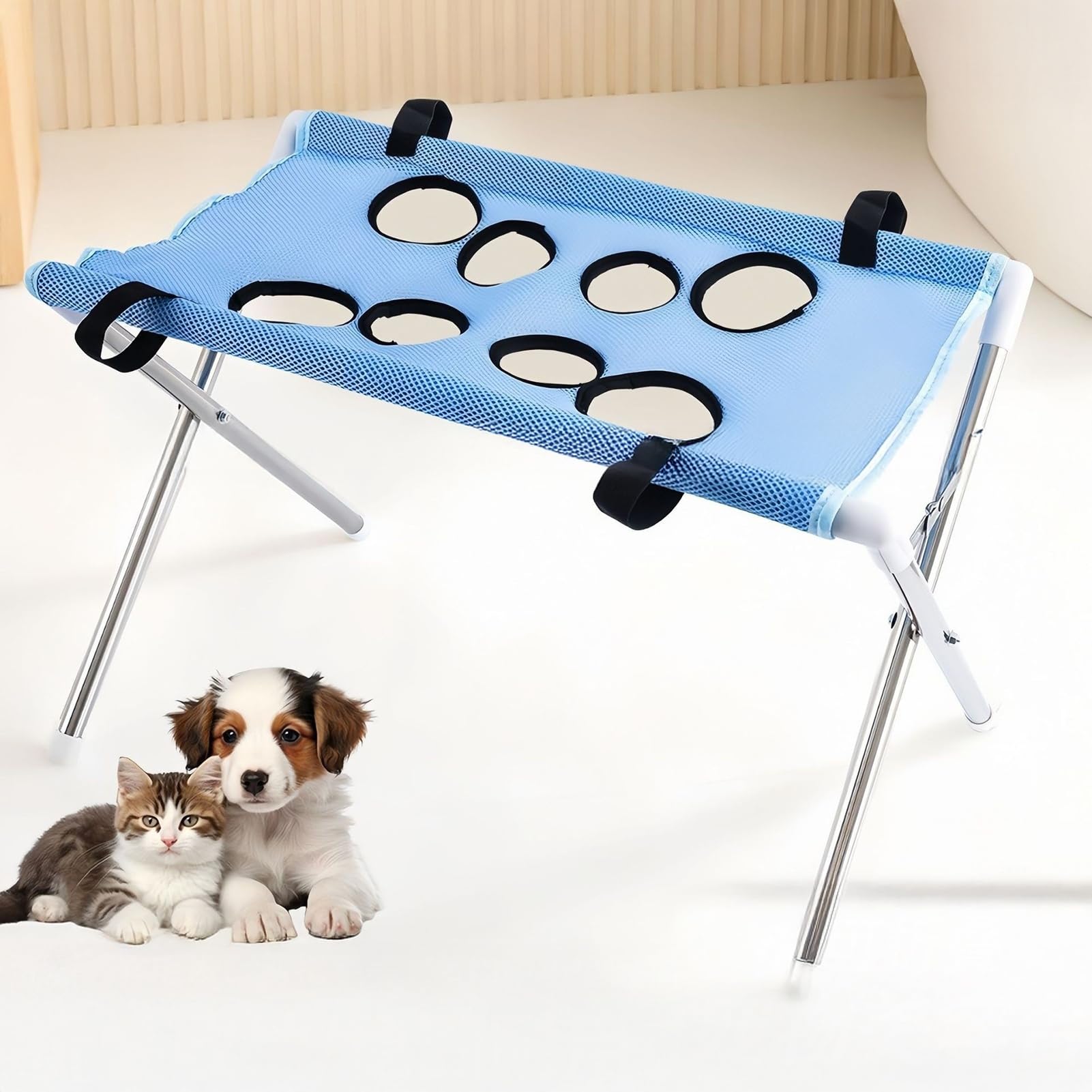 Pet Grooming Table, Pet Grooming Hammock with Foldable Stand