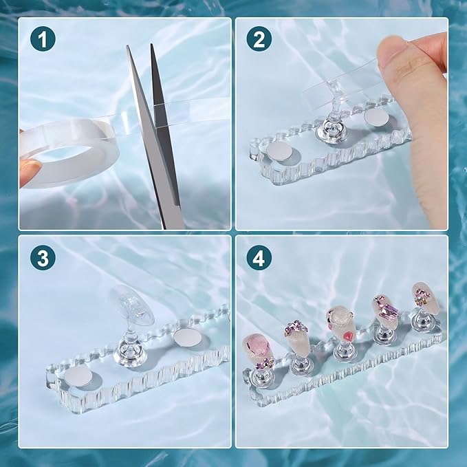 Soporte para uñas Fandamei 2 piezas magnético acrílico miniatura 6