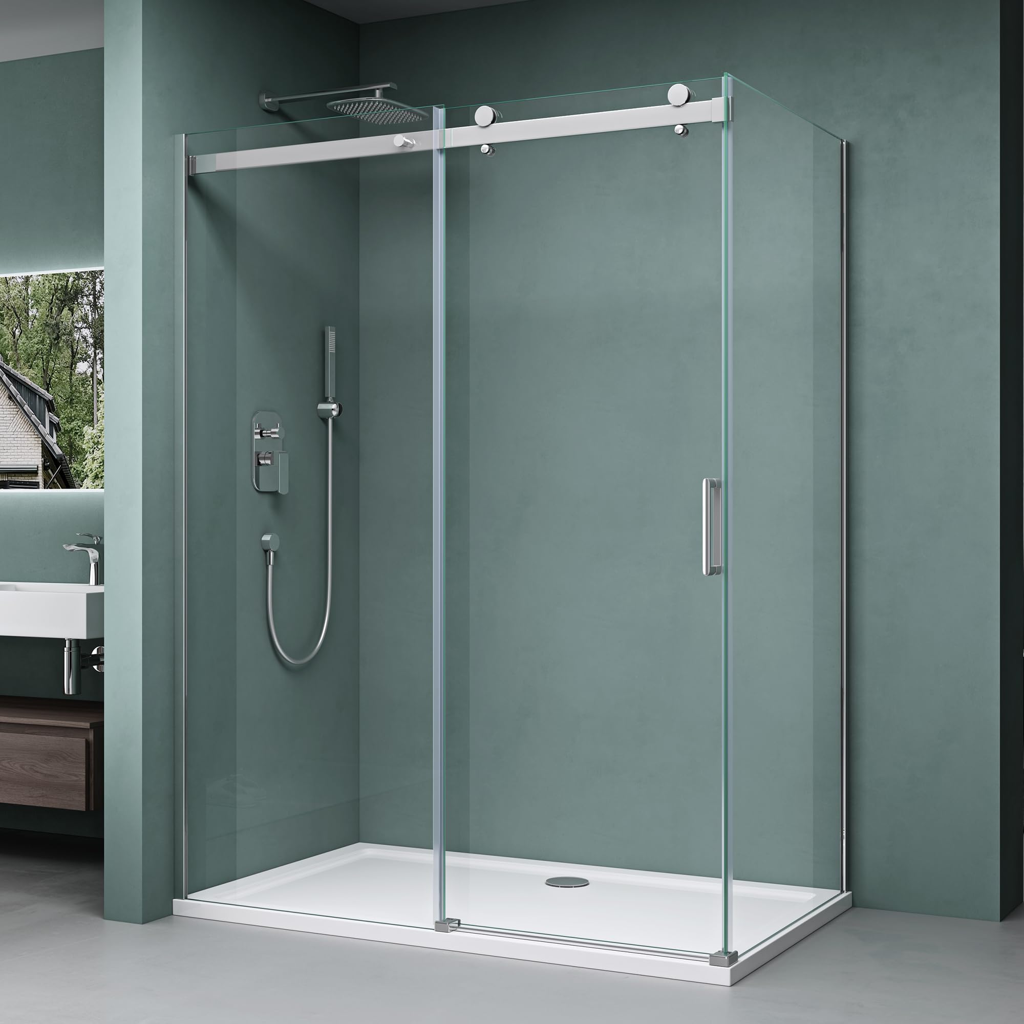 Mai & Mai Duschkabine 90x120 cm Eckdusche Dusche mit Schiebetür | 8mm ESG-Sicherheitsglas beidseitige NANO-Beschichtung R-17