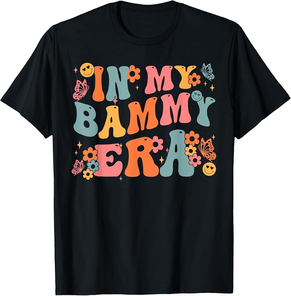 Retro Groovy In My Bammy Era Baby Announcement T-Shirt