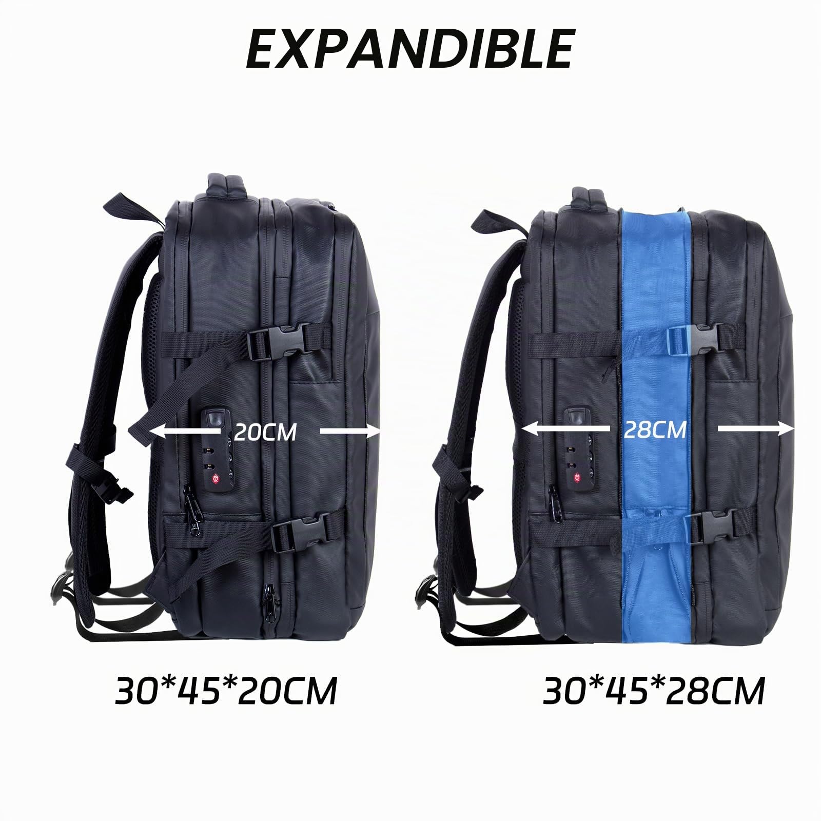 Todeco Mochila Viaje Vacío Bomba 30x45x20 Impermeable