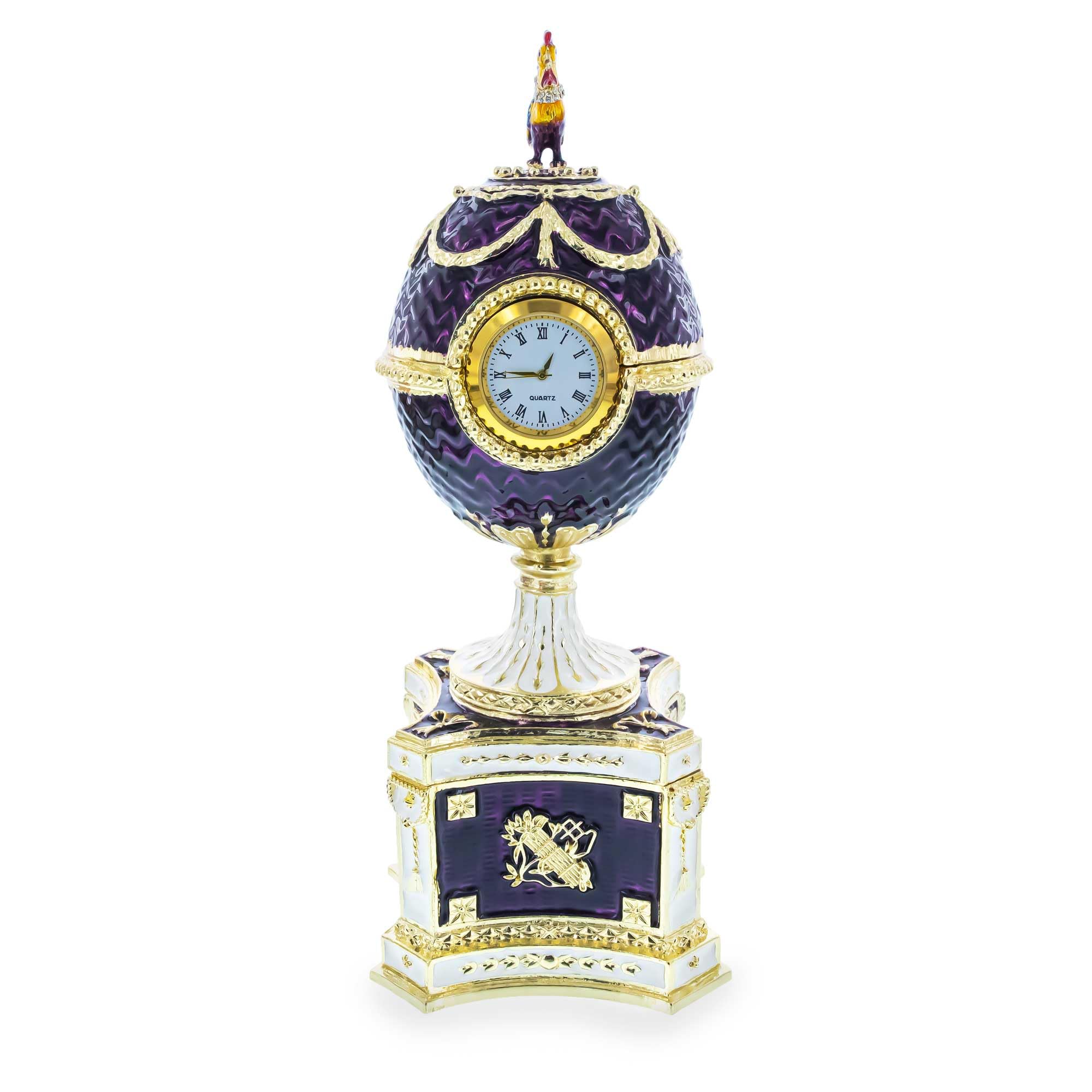 Huevo de Pascua Musical Imperial Real Chanticleer Kelch de 1904 en Esmalte Púrpura