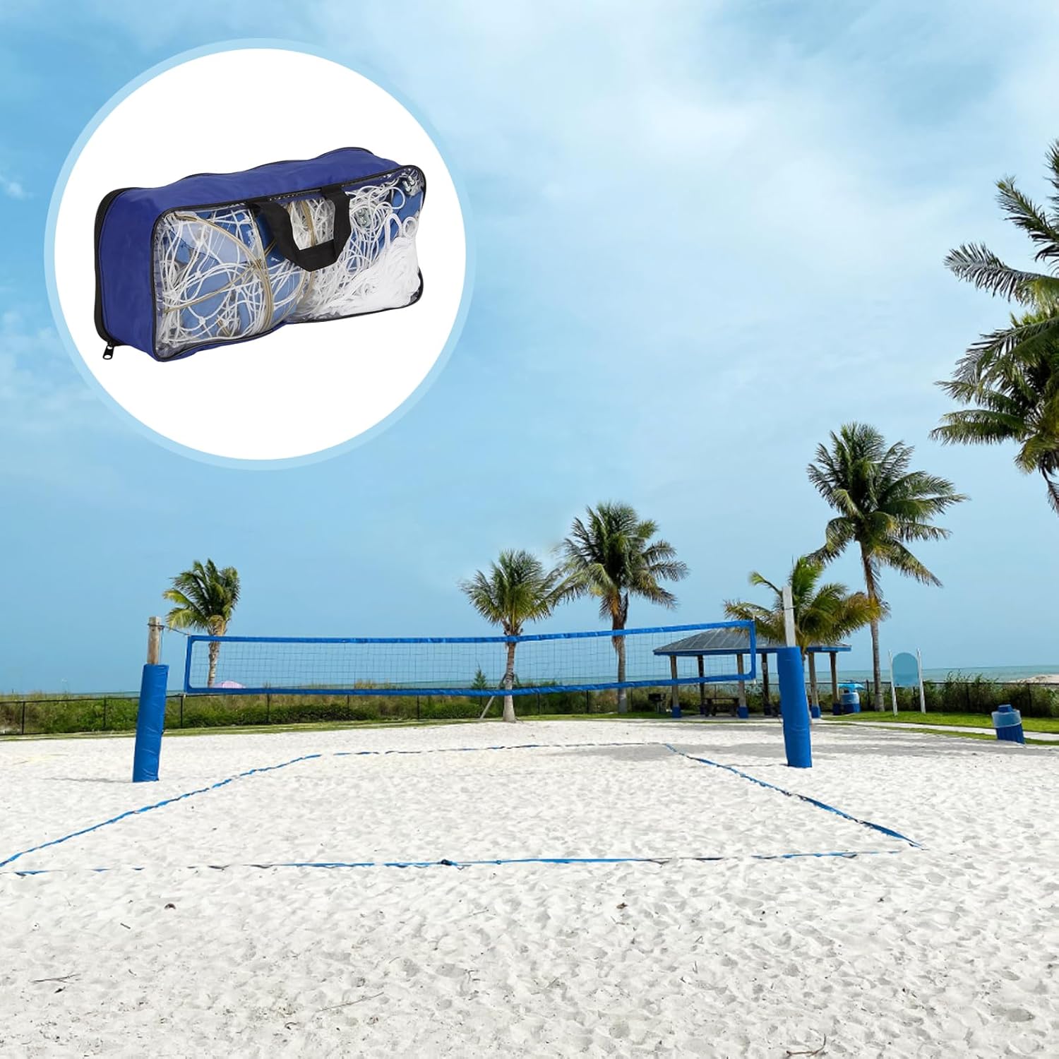 Professional Volleyball Net Replacement, 32x3FT Heavy Duty Adjustable Volley Ball Accessories, Official Size Nylon Straps with Aircraft Steel Cable for Backyard Beach Pool Indoor Outdoor