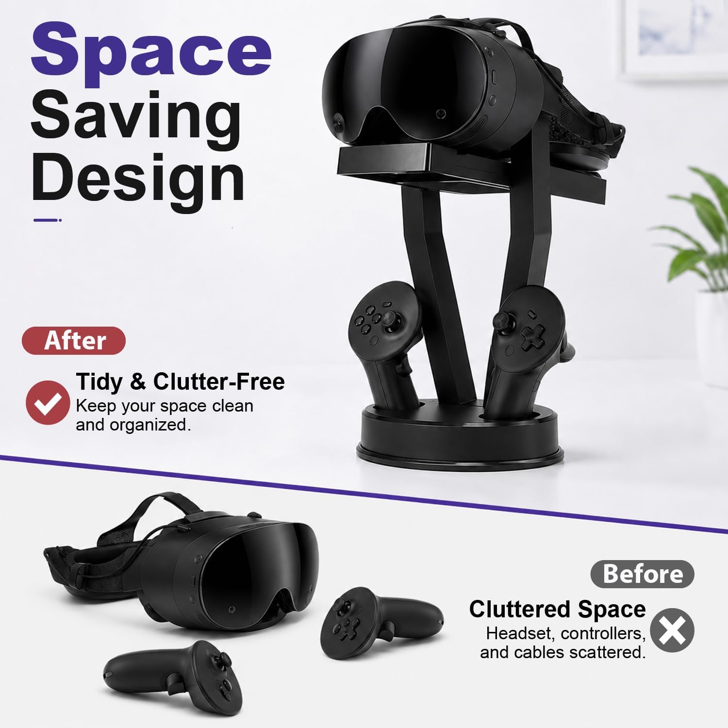 Fosmon Universal VR Headset Stand for Steam Frame 2026, Black