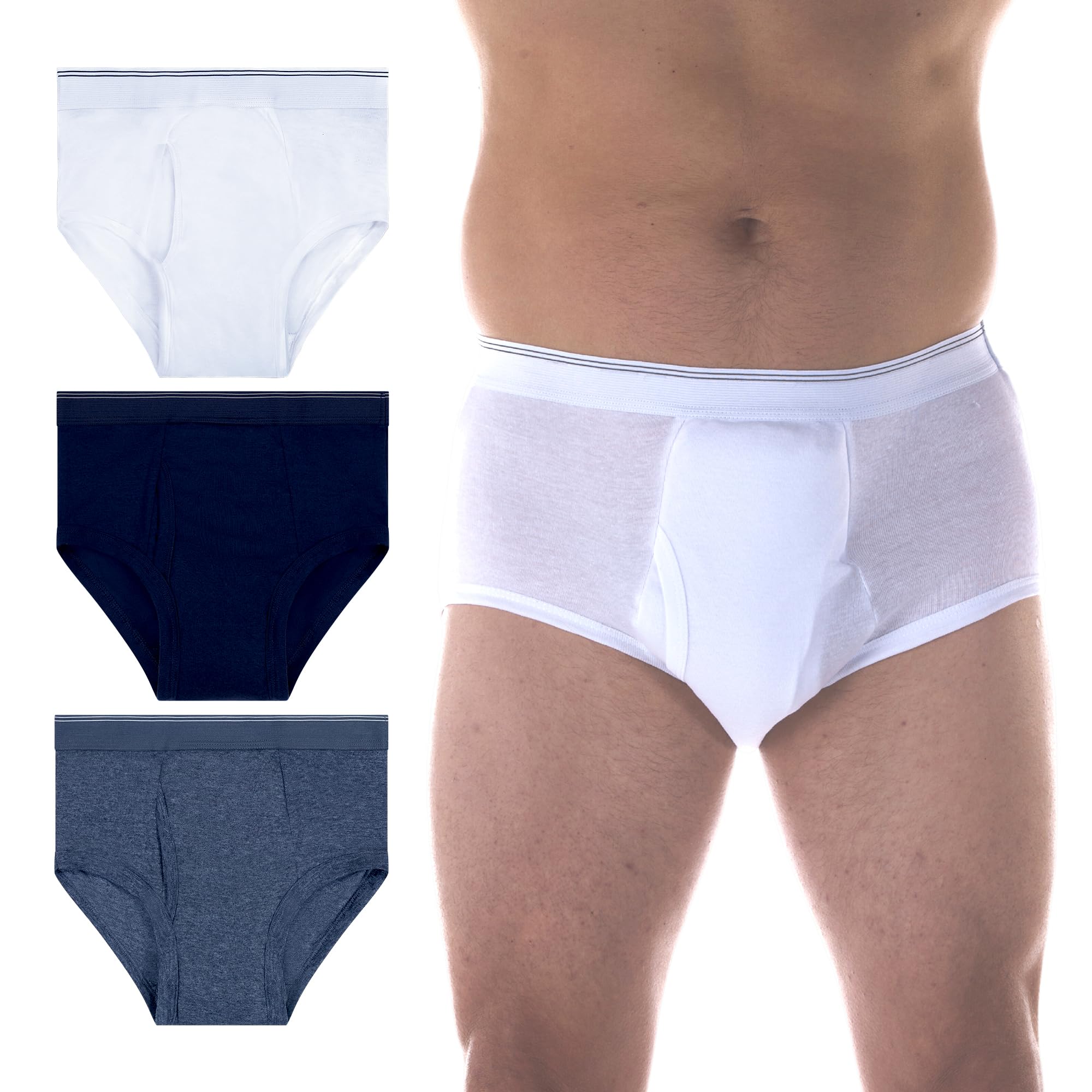 Wearever Men’s Incontinence Briefs for Bladder Control with Super Absorbency - Reusable & Washable Leak Proof Underwear for Men 300 ml (Pack of 3) (