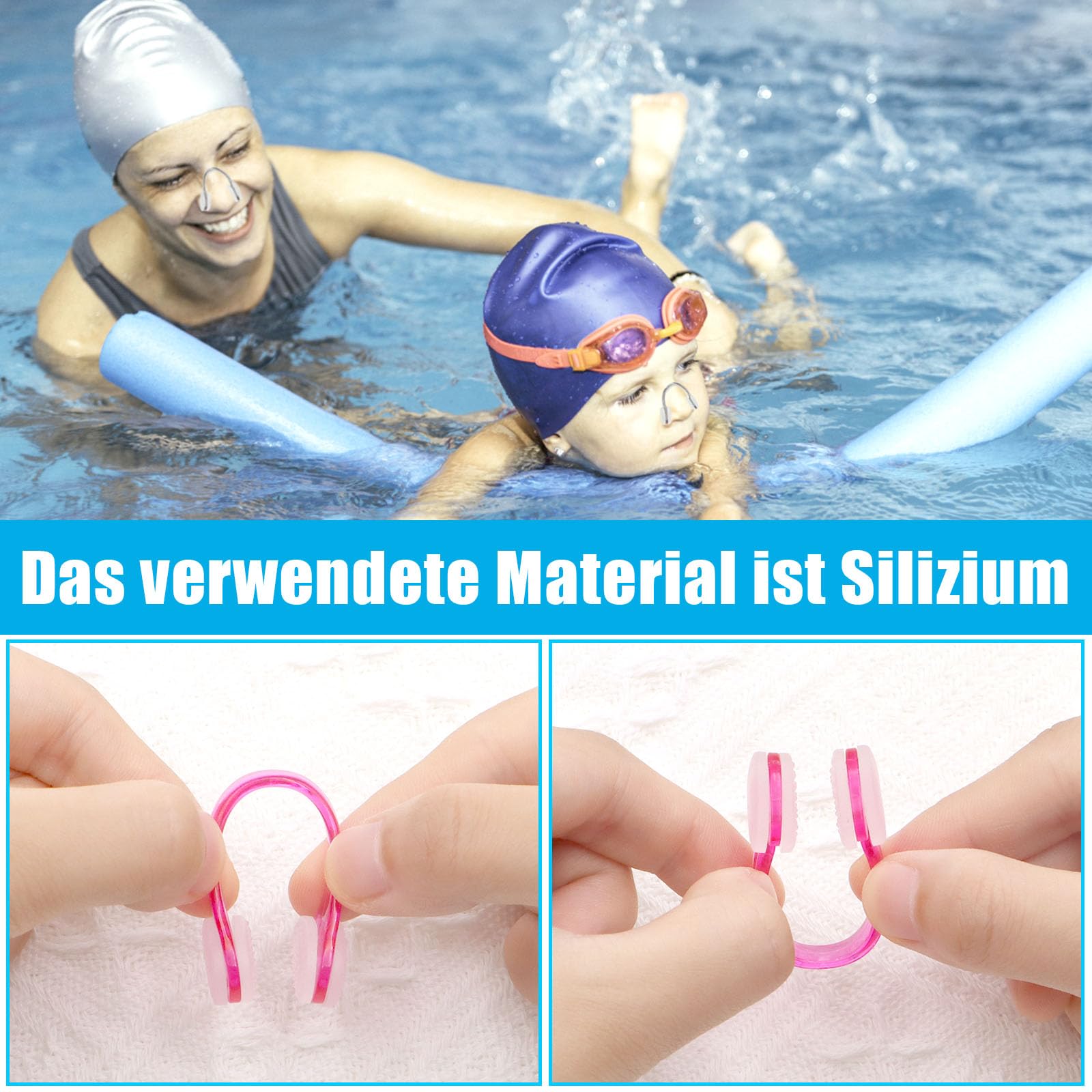 Clip Per Naso Da Nuoto In Silicone - Impermeabile E Morbida | Per Adulti E Bambini, Ideale Per Piscina E Mare - Foto 9