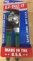 EZ-DUZ-IT Deluxe Manual Can Opener Green Handles - Heavy Duty Gear-Driven, Made in USA