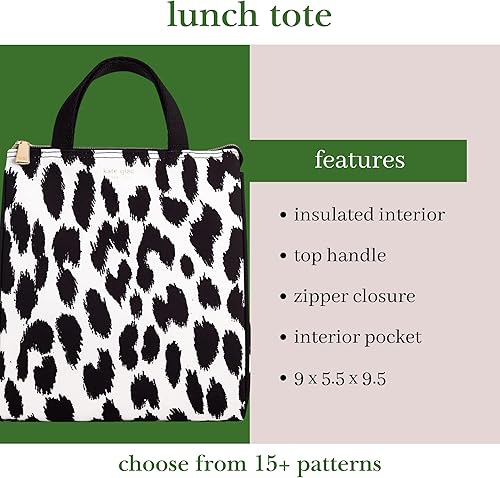 Miniatura 3 de Kate Spade New York Bonita bolsa de almuerzo para mujer, lonchera de gran capacidad, lonchera para adultos con forro interior aislado térmico