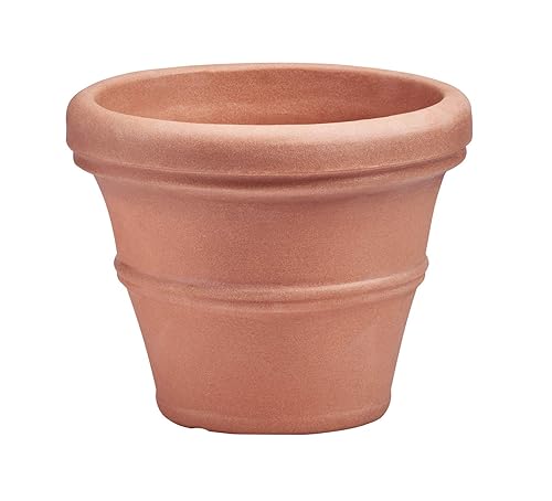 Crescent Garden Brunello Classic Rolled Rim Planter Pot, Indoor/Outdoor Weather-Safe