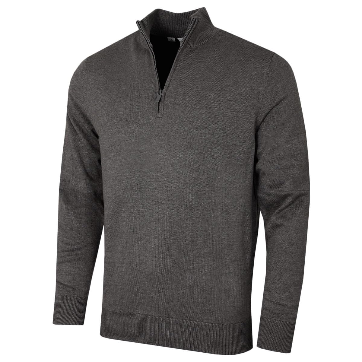 Calvin Klein Mens Campus 1/2 Zip Sweater - Slate Marl - XXXXL