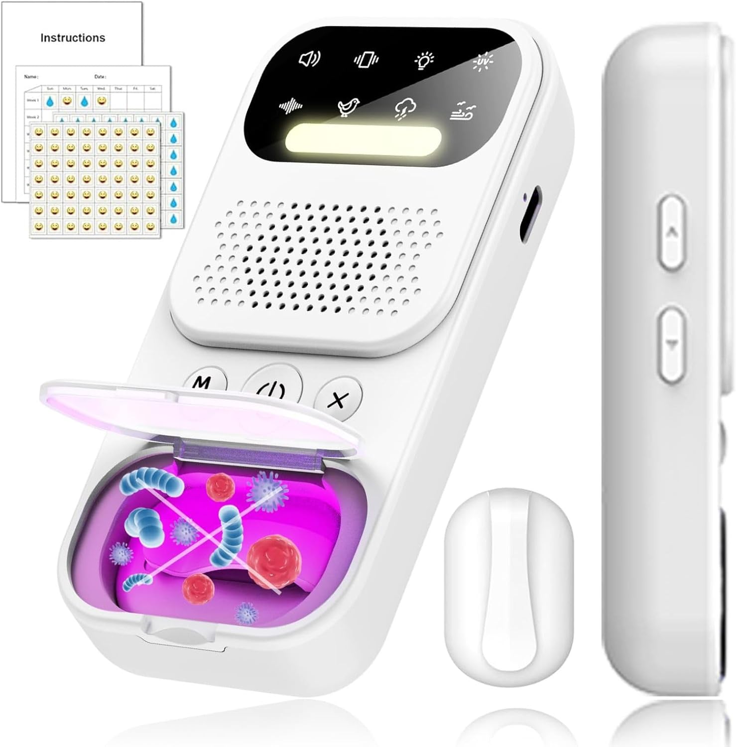 Wireless Bedwetting Alarm for Boys and Girls – USB-C Rechargeable, Loud Alarm & Strong Vibration, High Sensitivity Sensor for Nighttime Potty Training, Kids Pee for Bedwetting Solutions