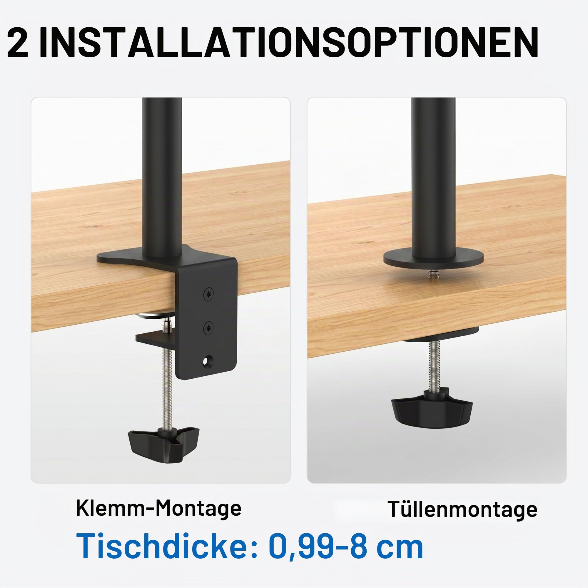 GRIFEMA Monitor Halterung 2 Monitore, für 13-32 Zoll Bildschirm, Monitor Stand, Dual Arm Höhenverstellbar Drehungbar, Monitorhalterung Max 9Kg, Bildschirmhalterung Vesa 75x75/100x100, GB2001-2