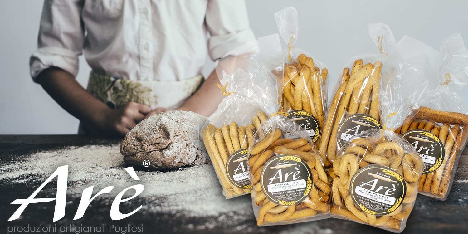 Taralli Artigianali tipici Pugliesi ARÈ fatti a mano - 6 sacchetti da 300g Assortiti con vari gusti