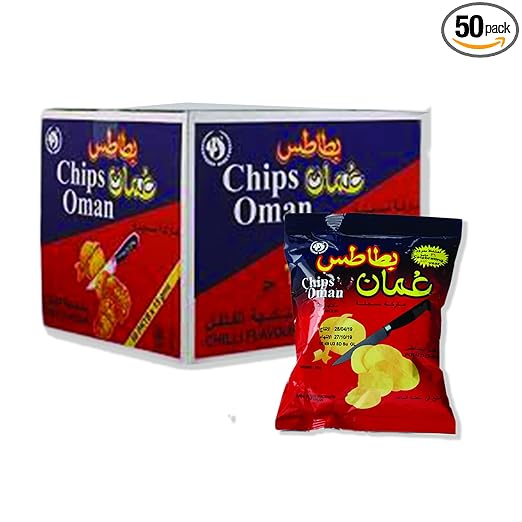 Chips Oman Chips Oman Chilli Flavour Potato Chips, 15 gm (Pack Of 50)