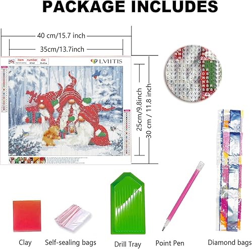 Miniatura 2 de LVIITIS Kits de pintura de diamantes de Navidad para adultos principiantes, muñeco de nieve 5D, kit de puntos de arte de diamante 5D, gema de