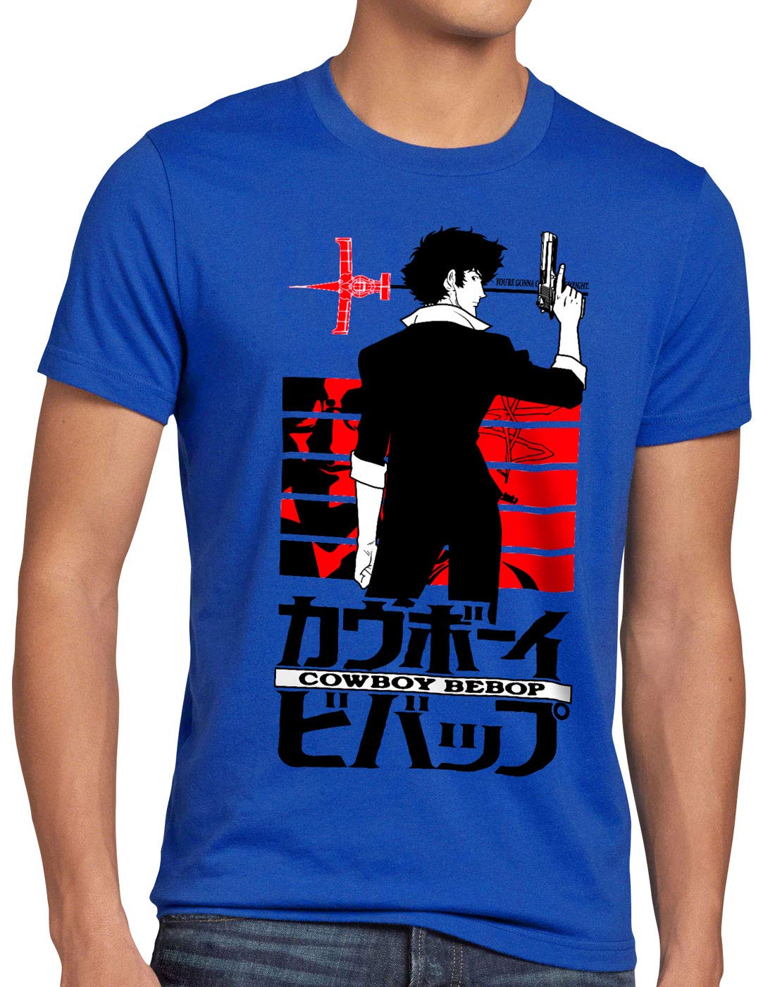 T-shirt Uomo Swordfish Anime Manga, Stile Vintage, 100% Cotone Premium, Taglia L, Colore Blu.