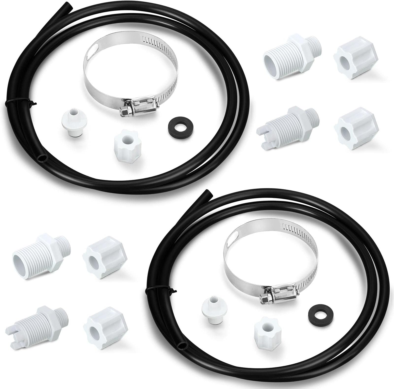 Tondiamo 2 Sets Offline Feeder Connection Pack with Saddle Clamp Chlorinator Feeder Hose Tubing Parts with 2 Sets Check Valve Control Valve for CL200 CL220 Offline Pool Feeder Replacement