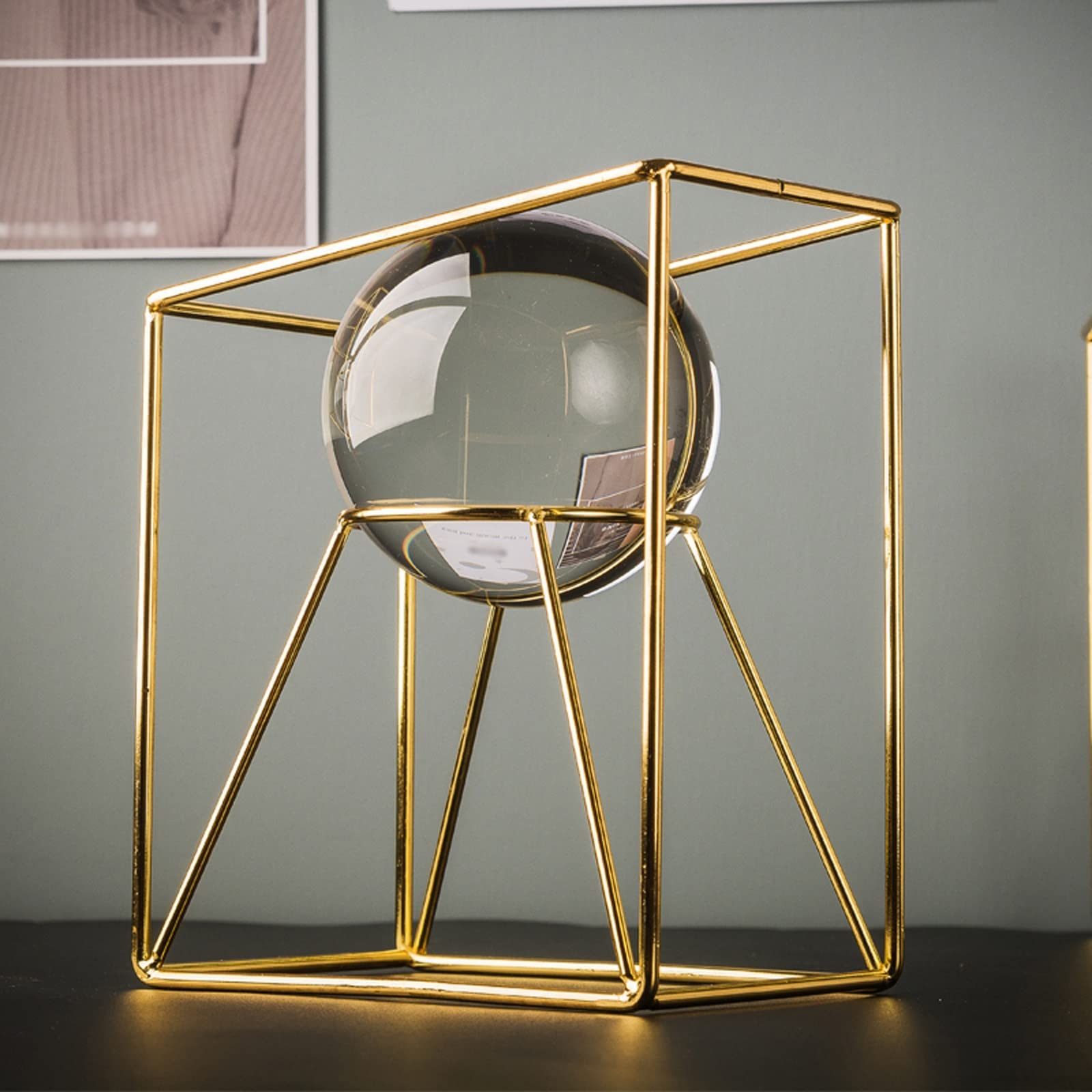 Fermalibri fermalibri per scaffali in metallo resistente fermalibri supporti sfera di cristallo ornamenti moderni per armadio vino decorazioni fermalibri fine libro