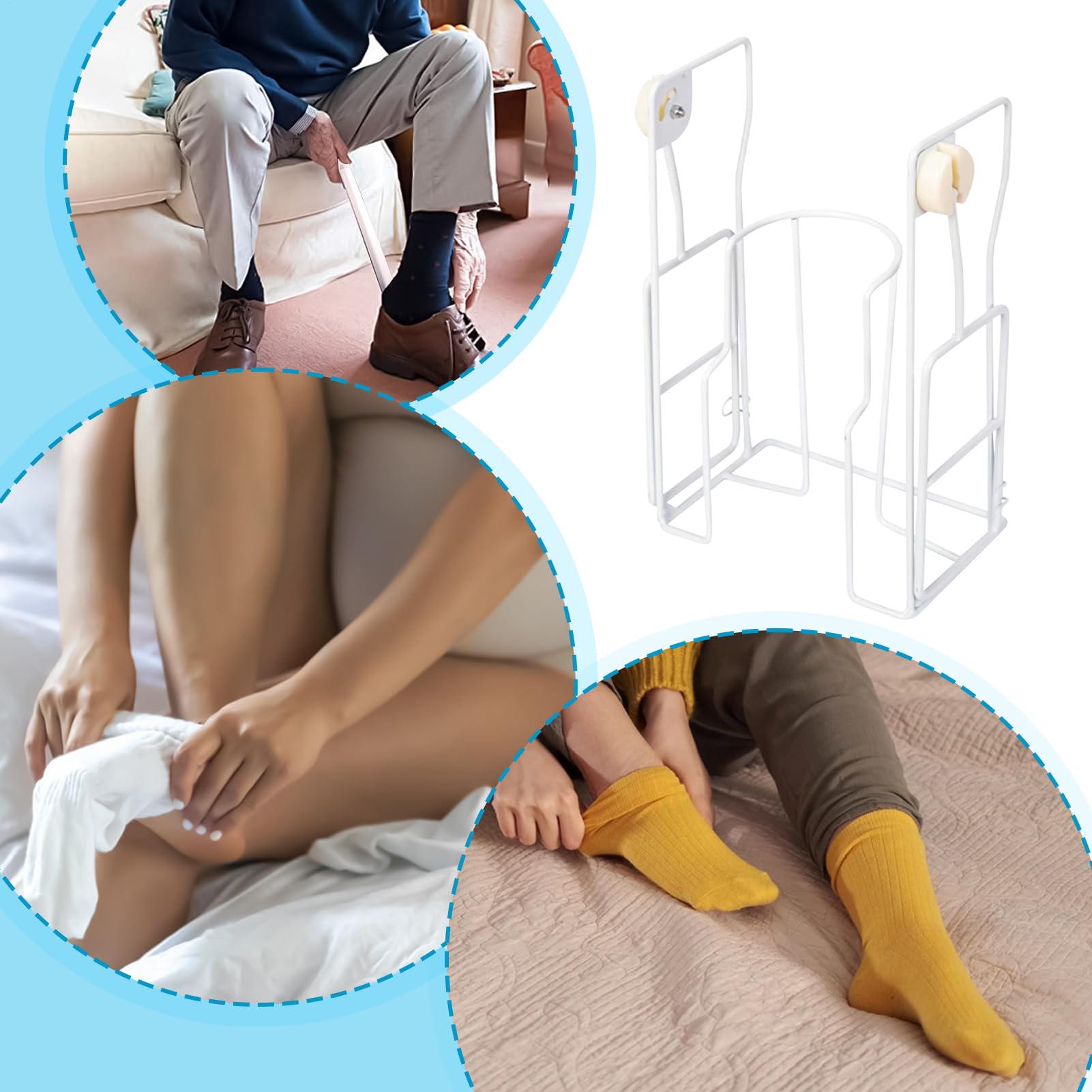 Dispositivo asistente de calcetines compresivos Ayuda Diaria para Vestir | Ayudante Adaptable Calcetines Para Personas Mayores Mujeres Embarazadas Atletas Ciclistas Mamá Papá Abuelos y