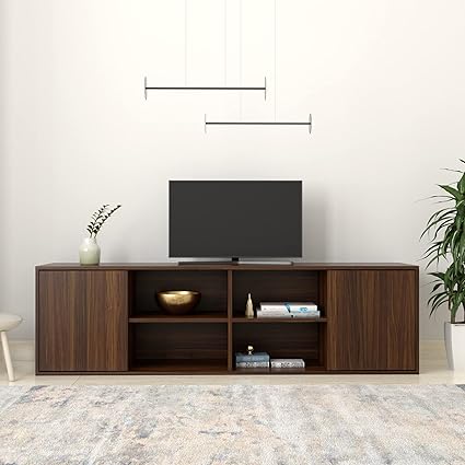 Amazon Brand - Solimo Charlton Engineered Wood TV Entertainment Unit, Walnut, 2 Door