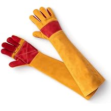 Animal Handling Gloves Bite-Proof, Multi-purpose, Pet Leather Gloves with Padding