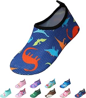 Badeschuhe Kinder Mädchen Schwimmschuhe Wasserschuhe Strandschuhe Aquaschuhe Sommer Schwimmschuhe Strandschuhe Leichte Barfußschuhe Schnell Trockene Surfschuhe(EU 32-33,Tiefblaue Farbe)