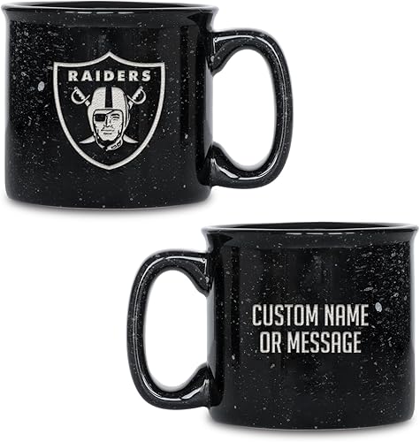 Miniatura 12 de Rico Industries NFL New York Giants - Taza de café personalizada de 12 onzas con logotipo grabado con láser profundo, taza de cerámica para acampar