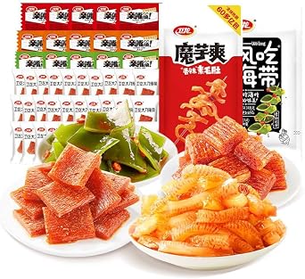 Weilong snack gift package,spicy bar mixed pack, Konjac cool kelp,small gluten, spicy block, spicy snack food,spicy bar gift package 760g