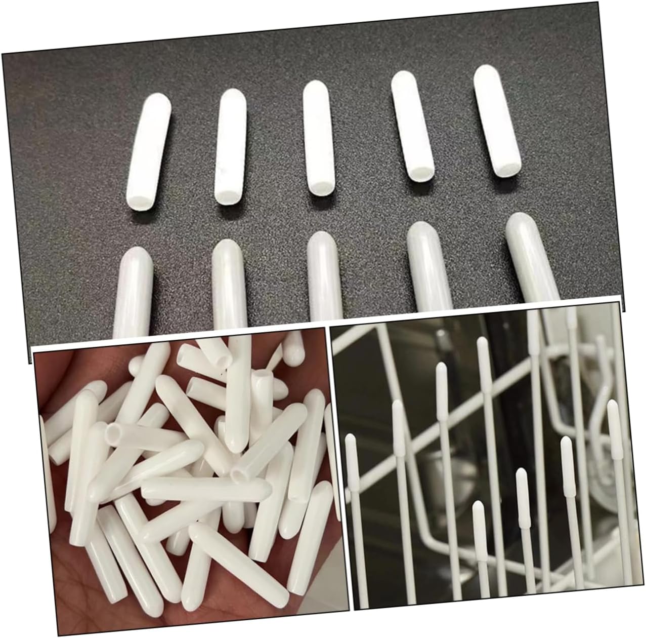 SHOWERORO 100pcs Dishwasher Rack Repair Caps Dishwasher Tine Prong End Cover Caps Hat Washer for Washing Machine Tableware Protection Versatile Use for Residential Commercial