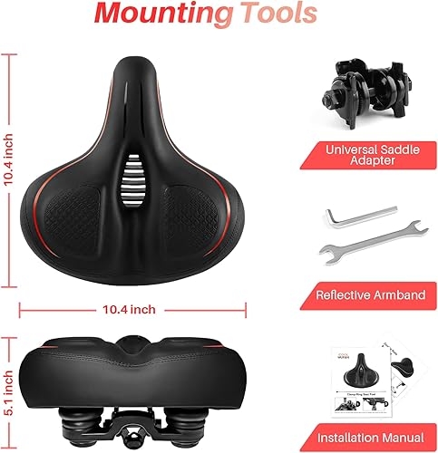 Vista 7 de Asiento de bicicleta de gran tamaño para bicicleta Peloton y bicicleta +, cómodo cojín de asiento compatible con bicicletas de Peloton, carretera
