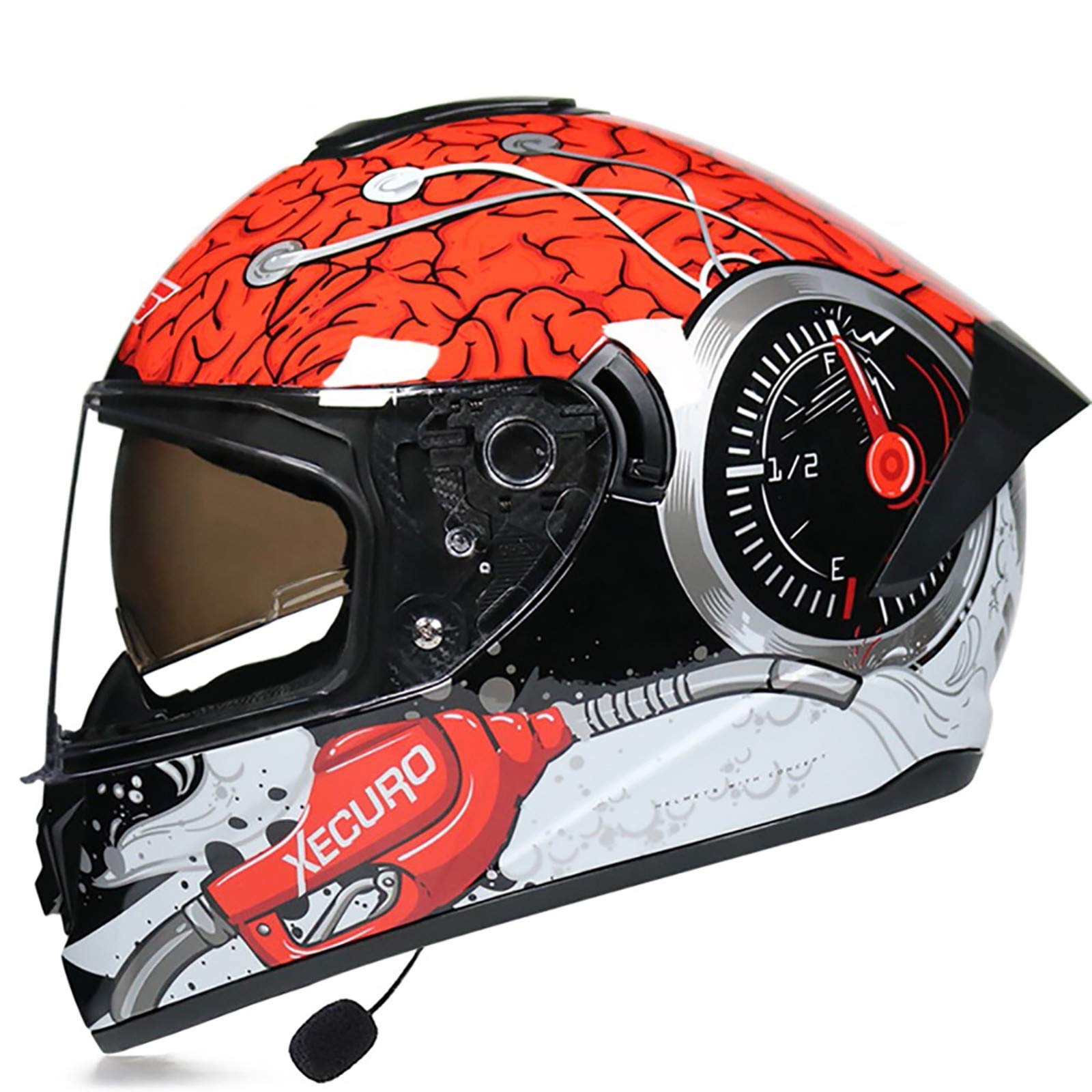 Casque moto intégral modulable bluetooth pour racing et route avec double visière