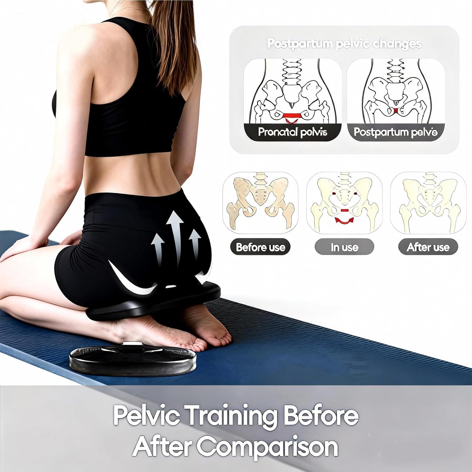 Pelvic Floor Trainer – Ultra-Quiet 4 Vibration Modes Core Strengthener, Portable USB-C Rechargeable, Home/Office Pelvic Muscle Exercise Device for Daily Fitness
