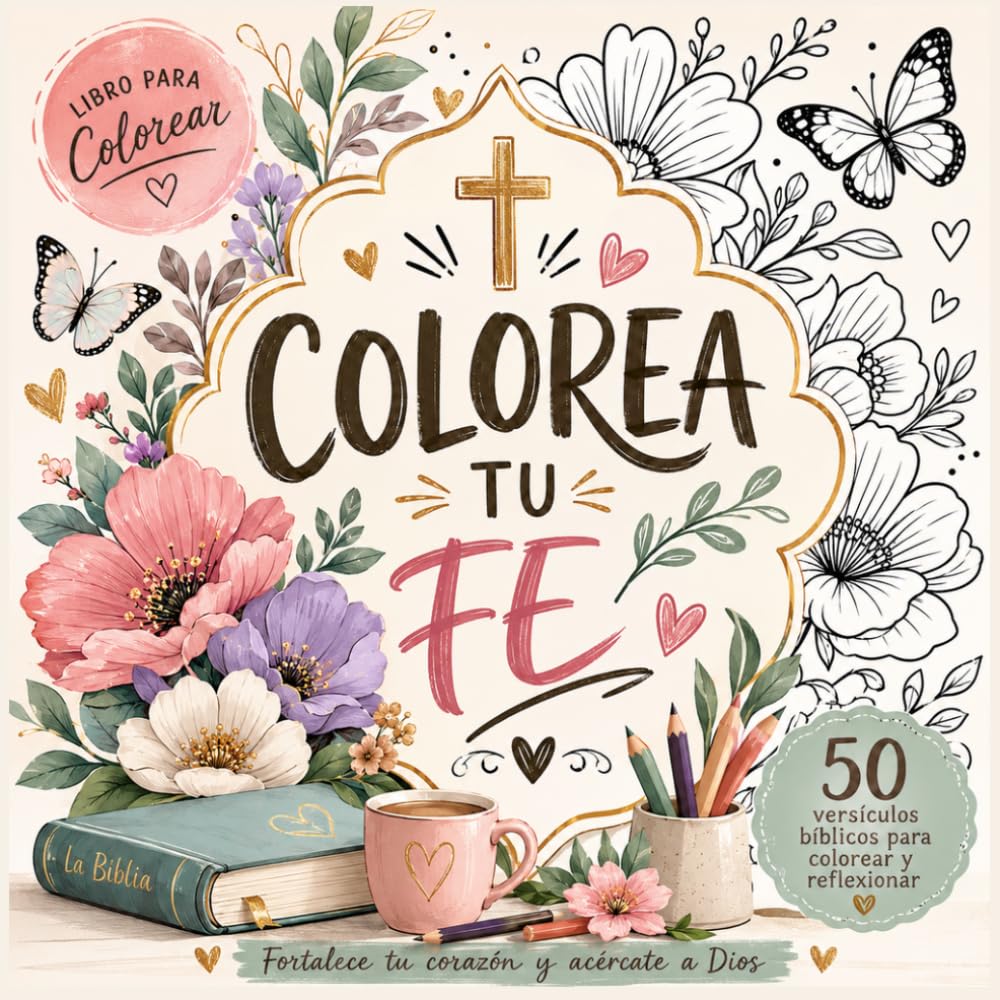 Colorea Tu Fe: Fortalece tu corazón y acércate a Dios