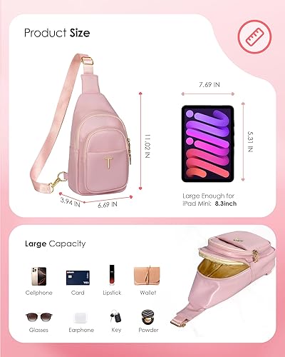 Miniatura 5 de Regalos para adolescentes y mujeres, bolsa cruzada con inicial, bolso de viaje para niñas, lindos regalos para adolescentes, cosas de moda