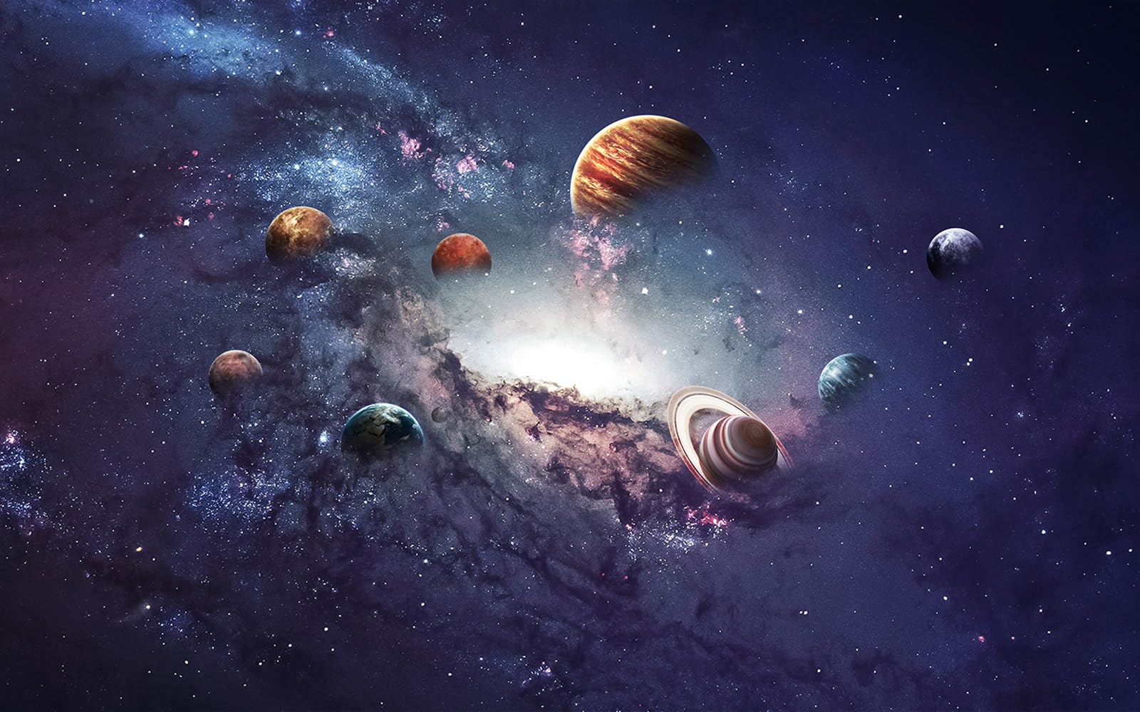 Papier peint panoramique Espace dans la chambre d'enfant pour rêver de cosmos