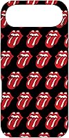 Vista 27 de Carcasa negra para iPhone 16 Rolling Stones Classic Tongue Logo Repeat