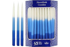 The Dreidel Company Hanukkah Classic Deluxe Menorah in Tri Color Blue, Blue,...