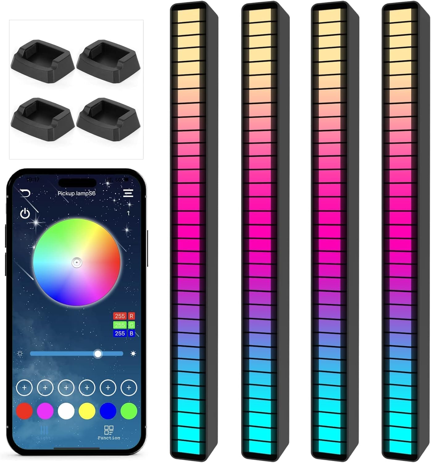 Sound Reactive LED Rhythm Light Bar | Acrylic Music Sync Ambient Visualizer with Color-Changing Effects | Beat-Synchronized RGB Lighting for Gaming, Parties, Home, and Studio Decor (Black)-picture-26
