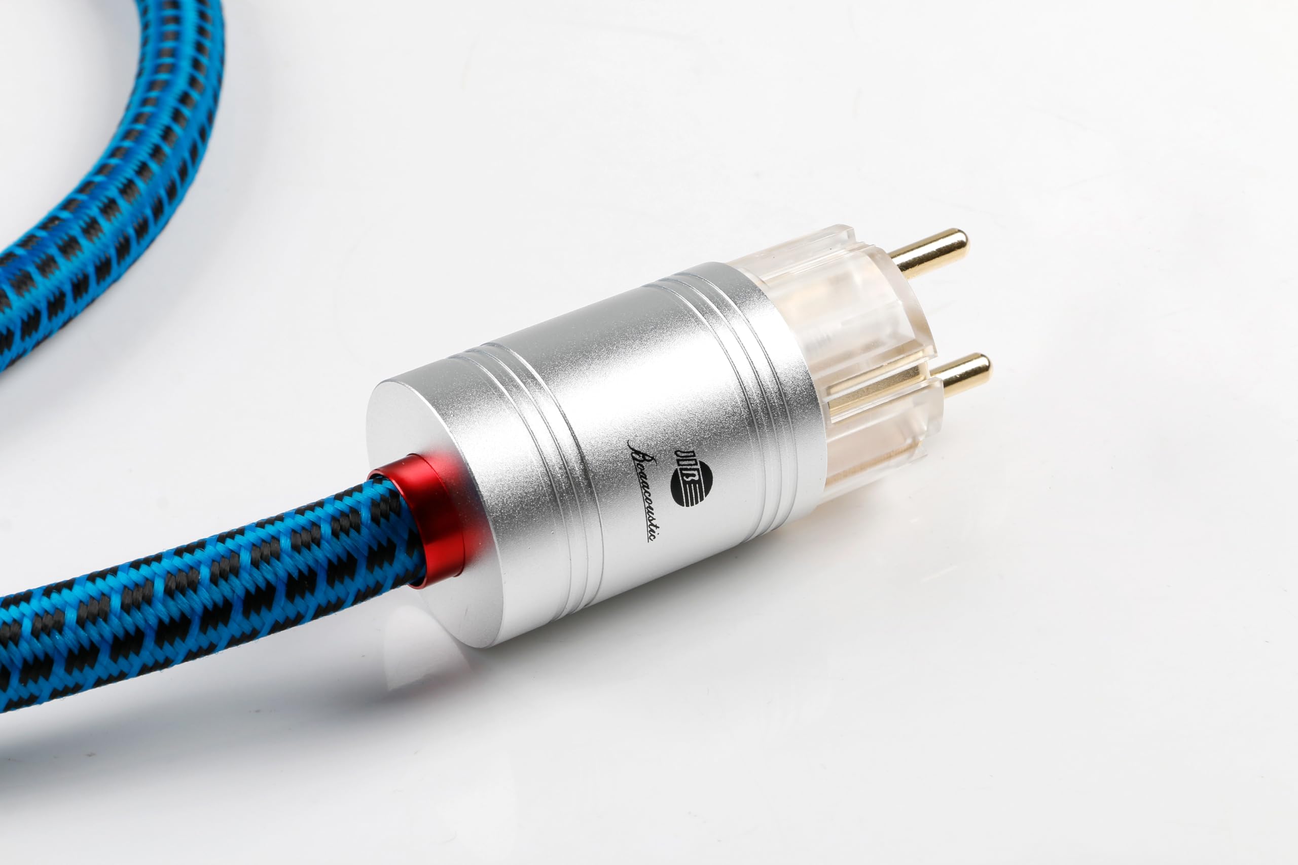 Boaacoustic HiFi Stromkabel, Audiophile High End Netzkabel,Schuko-Stecker-auf-Buchse-Stromkabel EU-Stecker für DVD/Verstärker/Decoder/Subwoofer/AMP -1M
