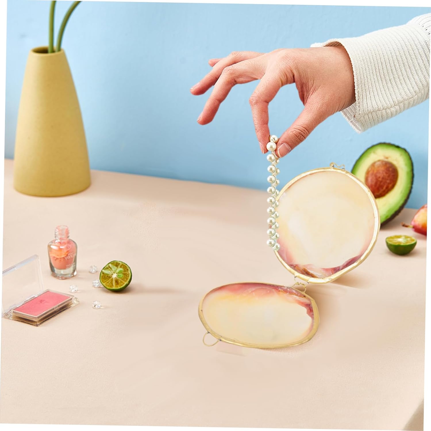 COHEALI Box Shell Jewelry Holder Earring Holder Metal Seashell Figurine Pendant Case Delicate Jewelry Organizer White Child Natural Freshwater Shells Showcase - Image 3