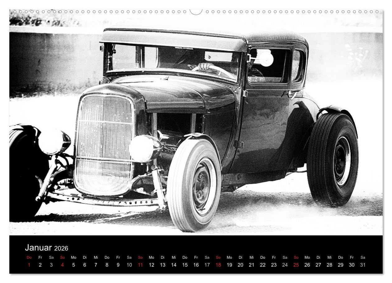 Hot Rods (hochwertiger Premium Wandkalender 2026 DIN A2 quer), Kunstdruck in Hochglanz: Ein Mann, ein Traum, ein Auto (CALVENDO Sport)