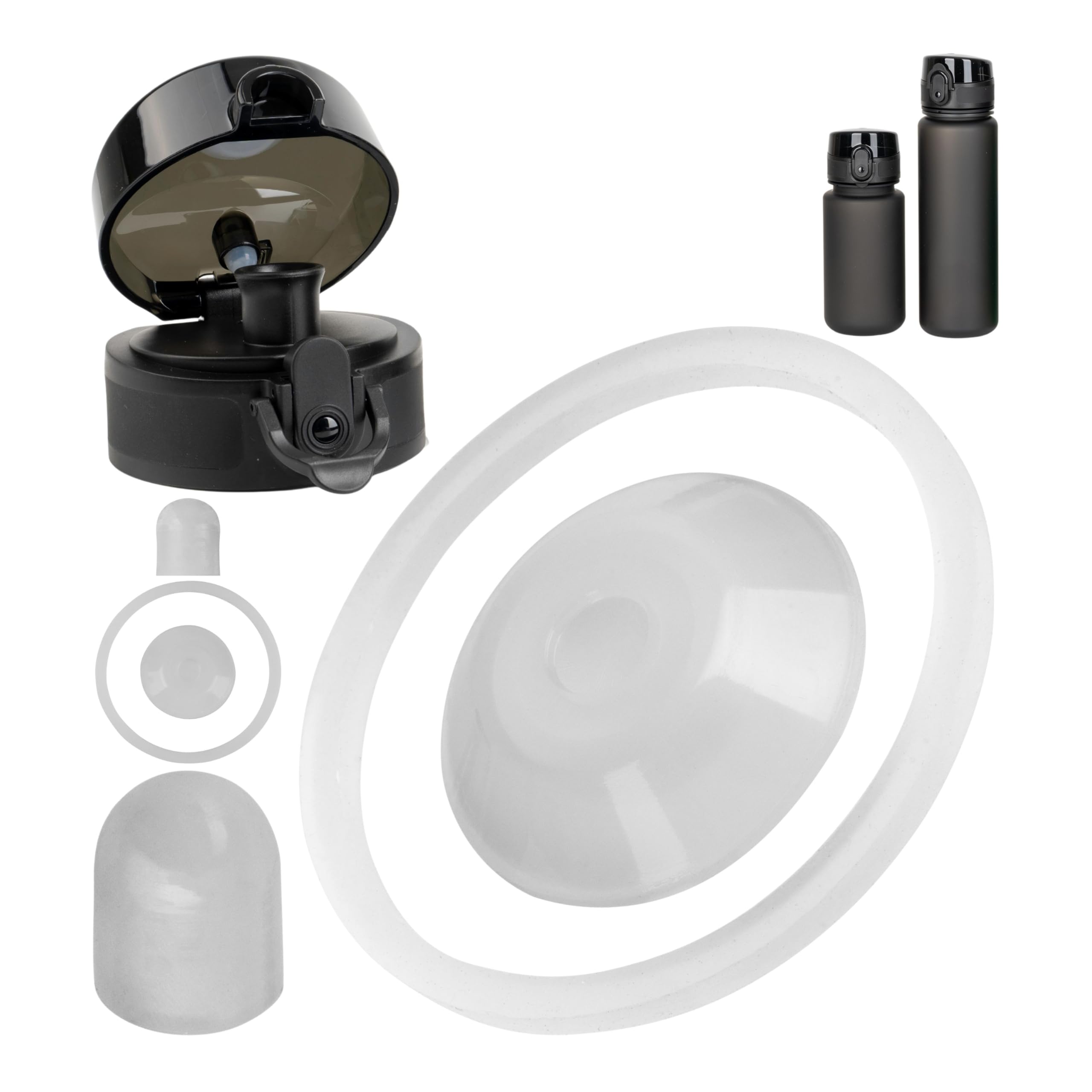 Replacement sealing rings set, 2 sets, compatible with 720°DGREE uberBottle, Super Sparrow, etc., for drinking bottles with a filling volume of up to 500 ml