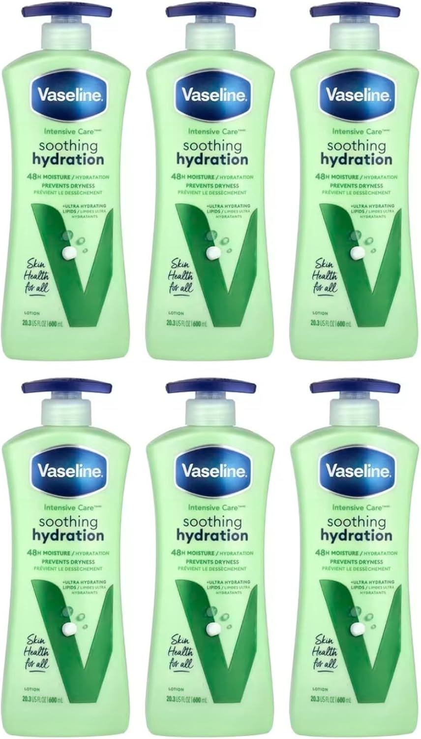 Vaseline Intensive Care Aloe Soothe Lotion, 20.3 oz (Pack of 6)