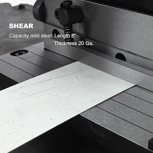 Miniatura 5 de Kaka industrial Freno de chapa metálica 3 en 18, freno de chapa de metal combinado de 8 pulgadas, freno de prensa de corte de calibre 20, máquina de