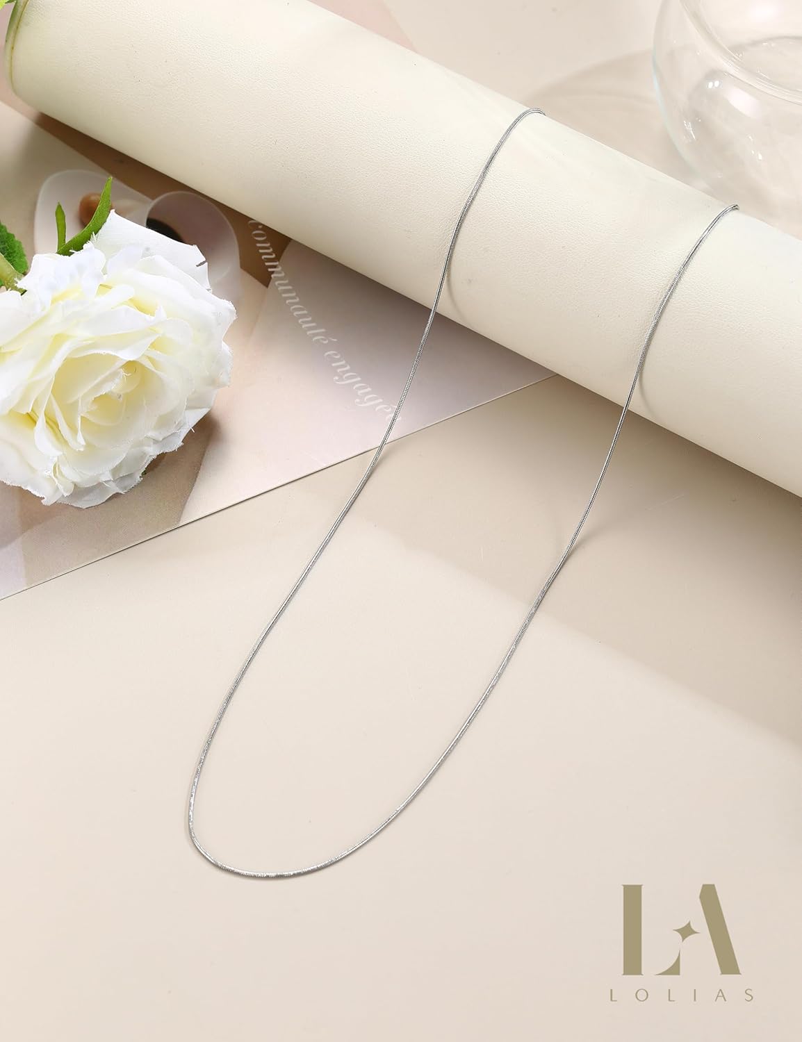 LOLIAS 2Pcs Stainless Steel Chain Necklace for Women - 1mm Thin & Strong Silver Chain Necklace - Hypoallergenic Snake Box Necklace, 16 18 20 22 24 28 30 Inch - Image 8