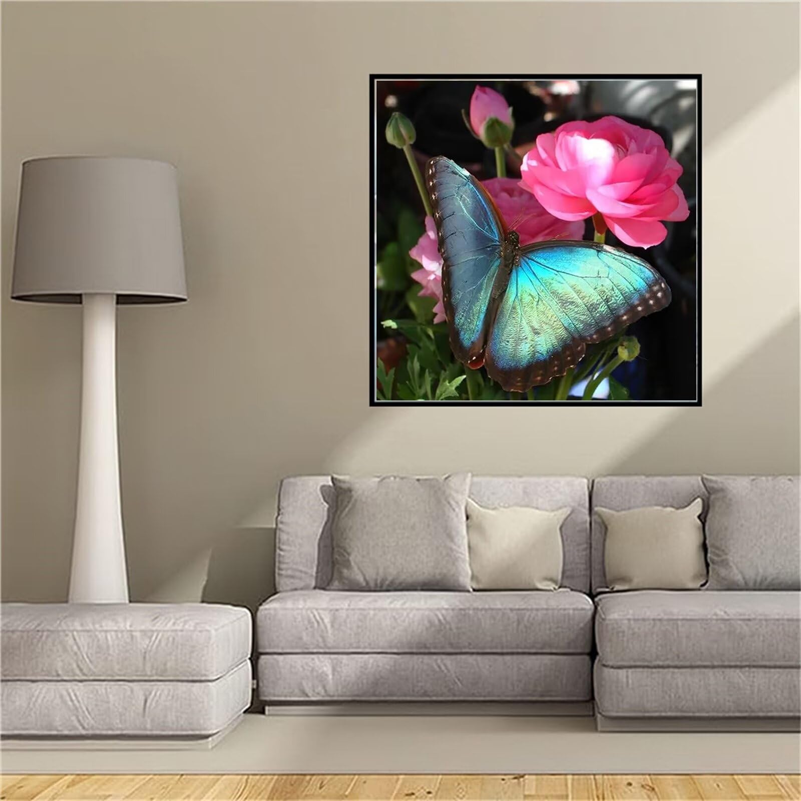 Peinture Diamant Papillon 5D créez votre tableau mural géant pour le salon 75x75cm
