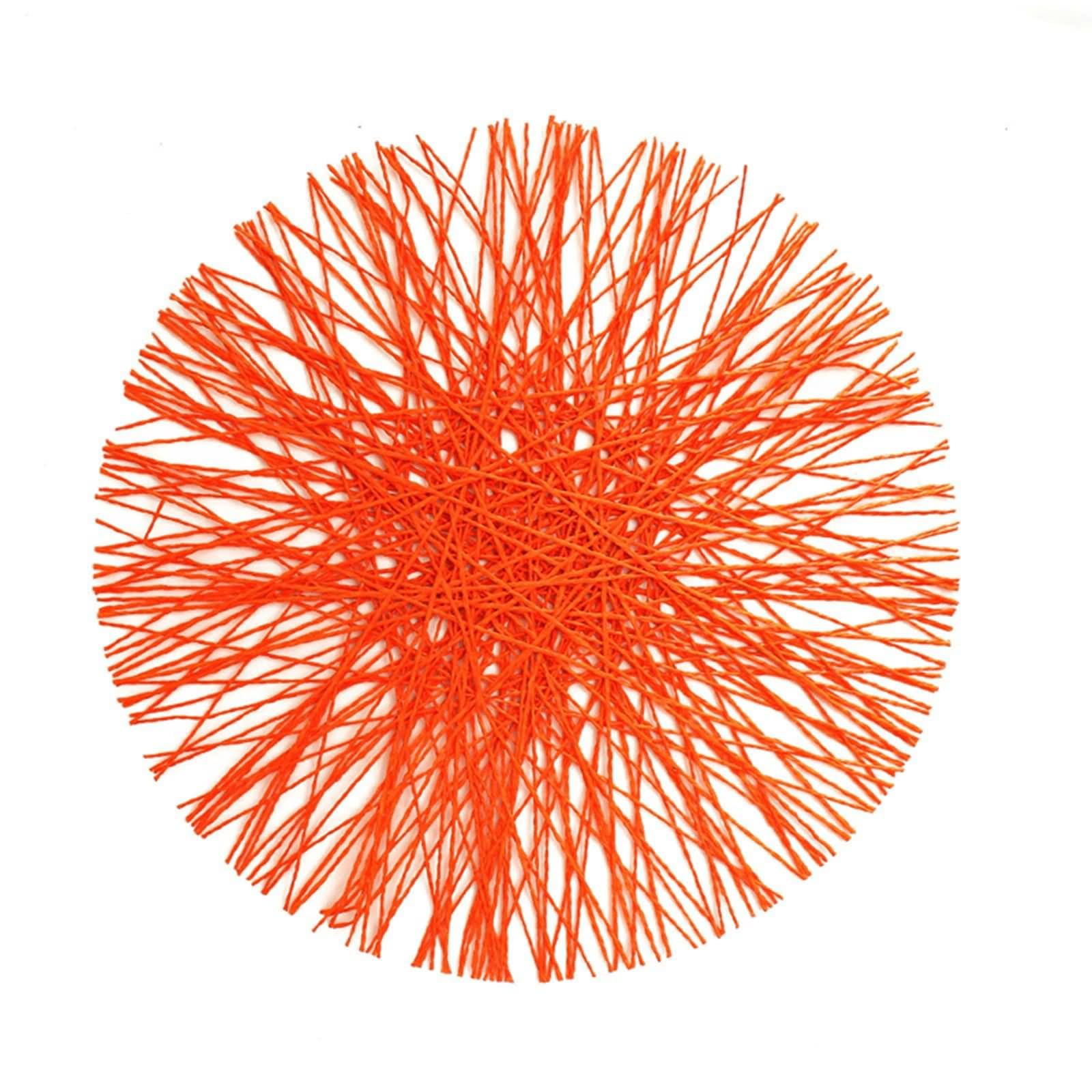 Lot de 8 Set de Table Orange 38cm, Set de Table Vintage Bistrot en Forme de Feu d'artifice Coton Lin