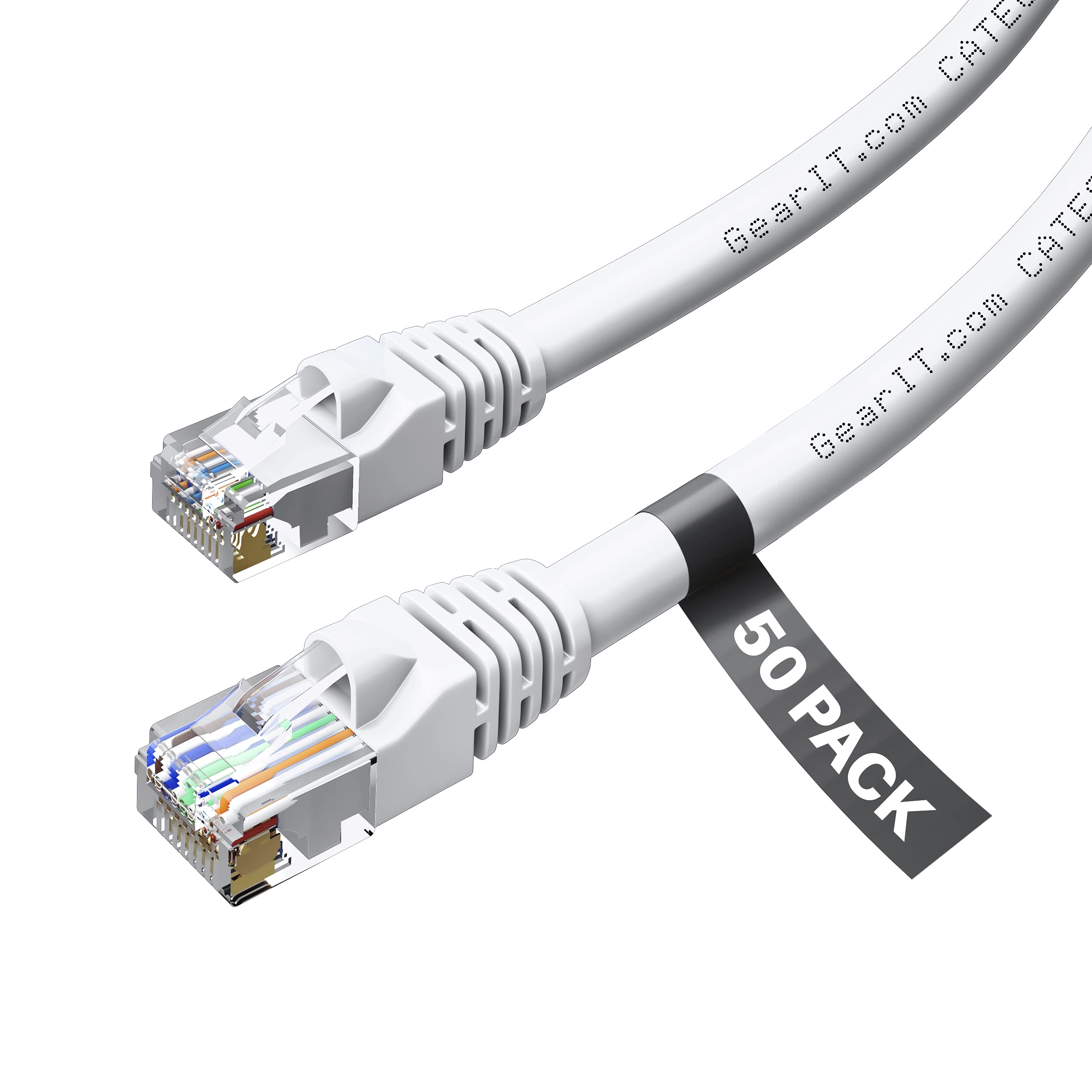 GEARit Cat6 Patch Cables Cat 6 Ethernet Cable 1 ft 50-Pack Blue — Amazon image 10