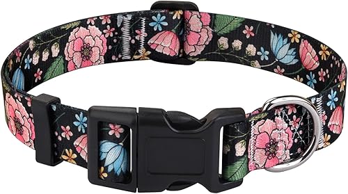 Miniatura 14 de Collar de perro para perros pequeños, collar suave y cómodo para mascotas para perros pequeños, medianos y grandes, patrón floral para perros macho