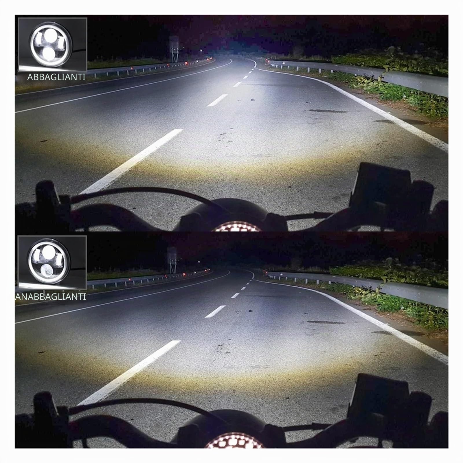 Fanale Moto Faro Anteriore Universale Motocicletta LED 5 3/4 Pollici 5.75" H4 Per Indian Per Scout(1Piece headlight Black1)